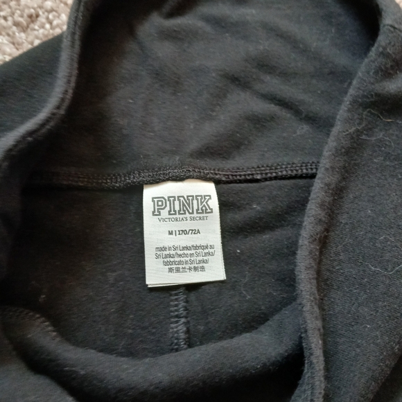 PINK Victoria's Secret Black Biker Shorts Medium |  White Logo - Picture 3 of 4